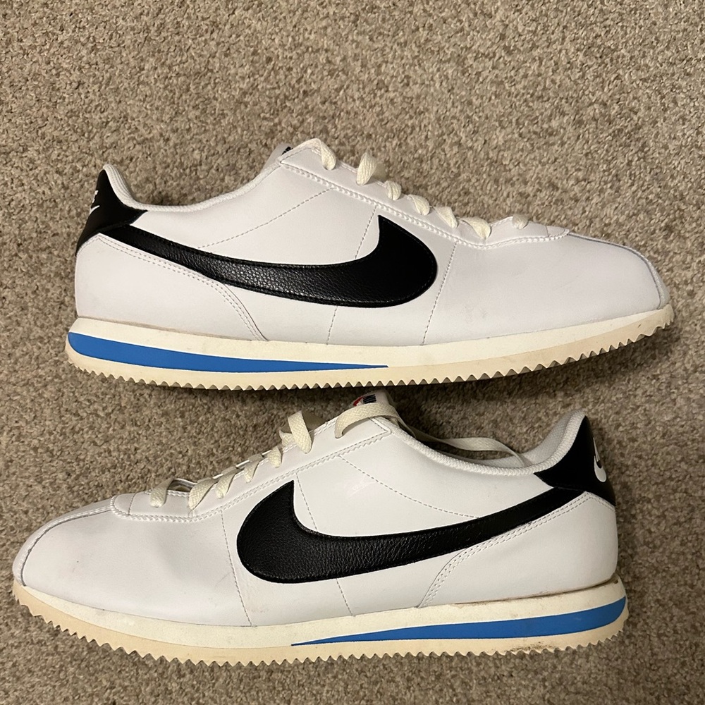 Nike White Black Blue Cortez Running Sneakers Men’s 14 US Forrest Gump